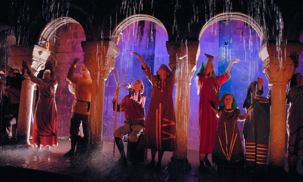 Escena 'El miracle de la pluja' del Retaule de Sant Ermengol de la Seu d'Urgell.