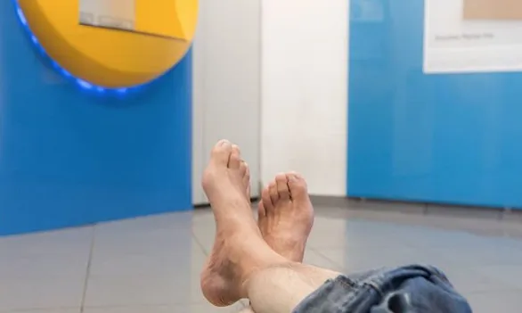 Imatge d'una persona dormint en un caixer difosa per la campanya.