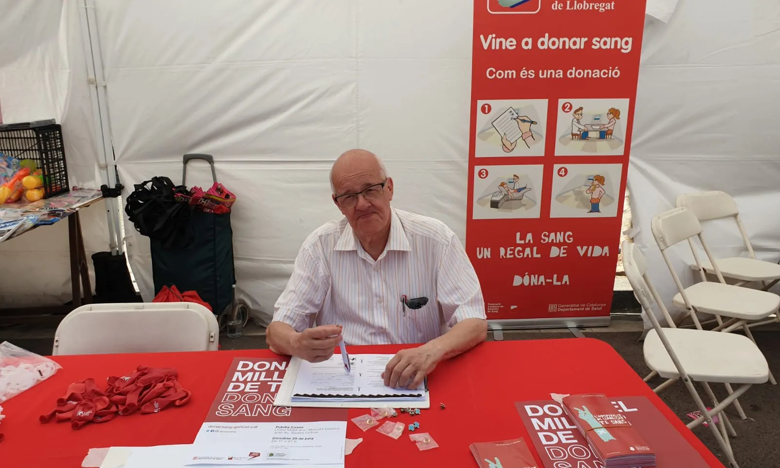 Joan Noguera és el fundador i president de l'Associació de Donants de Sang de l'Hospitalet. Font: Ass. de Donants de Sang de l'Hospitalet.