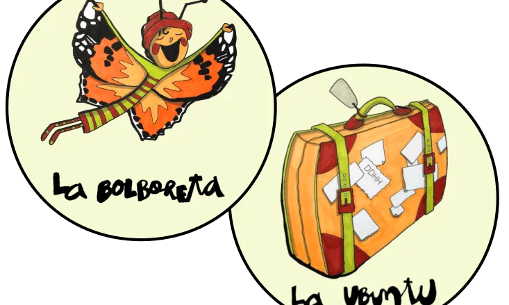 La Bulbureta i la Ubuntu que actuen com a fil conductor de les diferents propostes que es desenvoluparan. Font: Fundesplai.