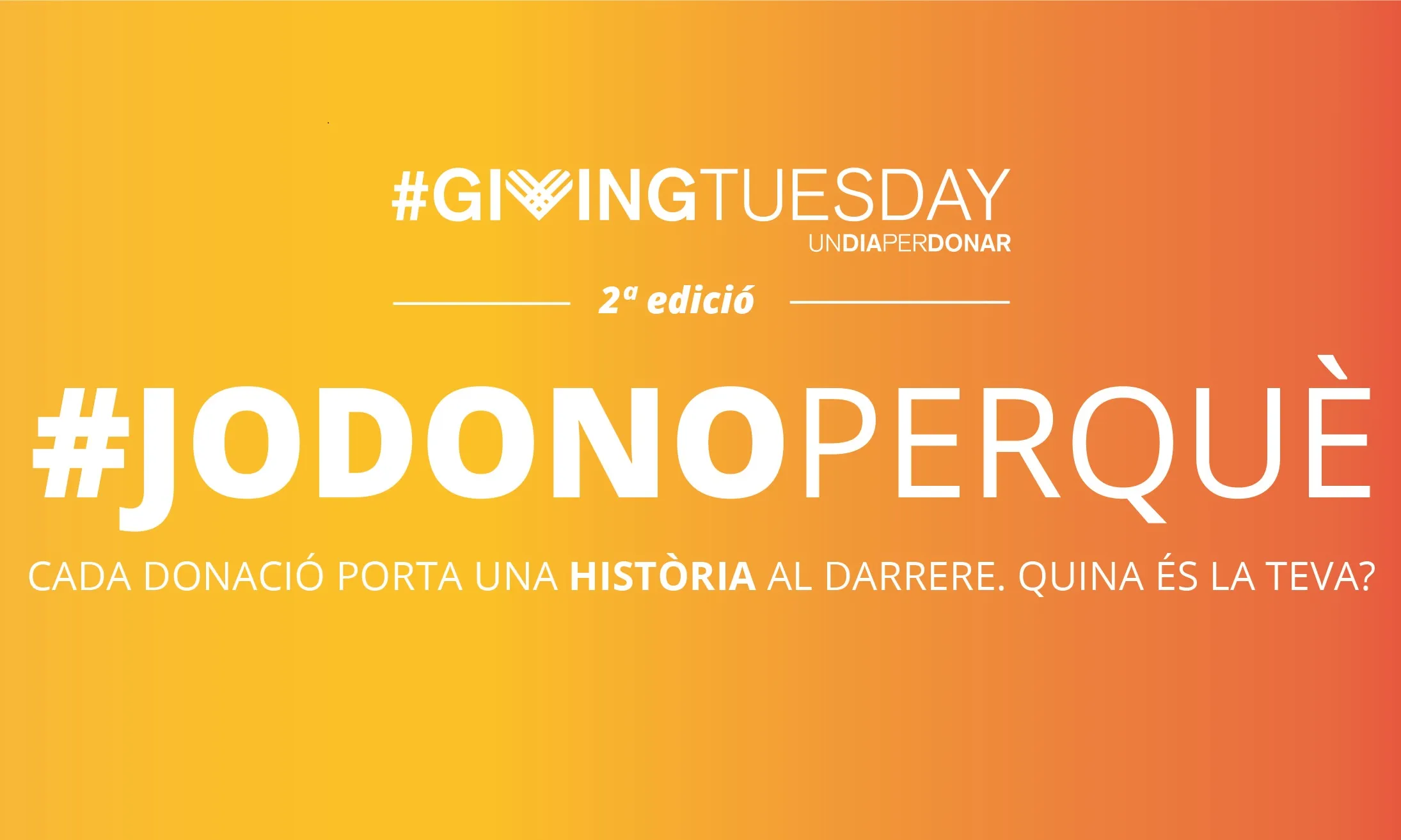 La plataforma #JoDonoPerquè està oberta fins al 3 de desembre perquè qualsevol persona pugui compartir el seu testimoni. Font: Giving Tuesday.