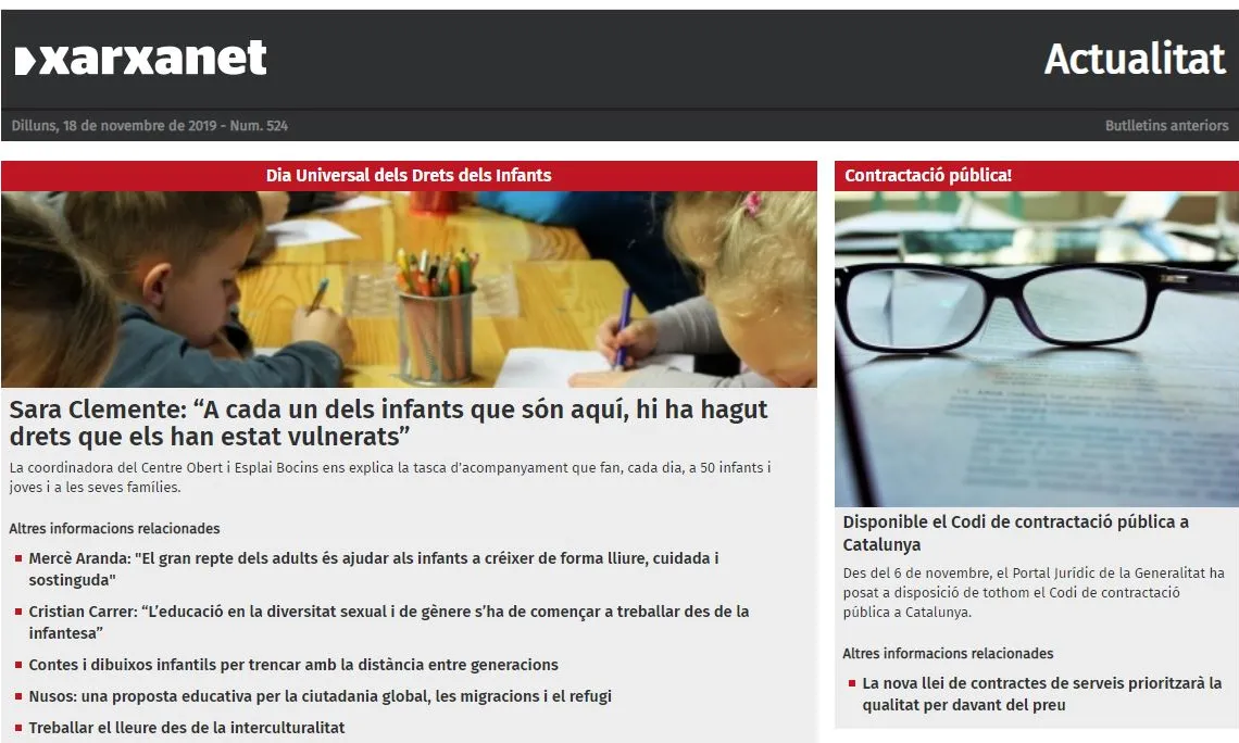 Portada butlletí Actualitat Xarxanet