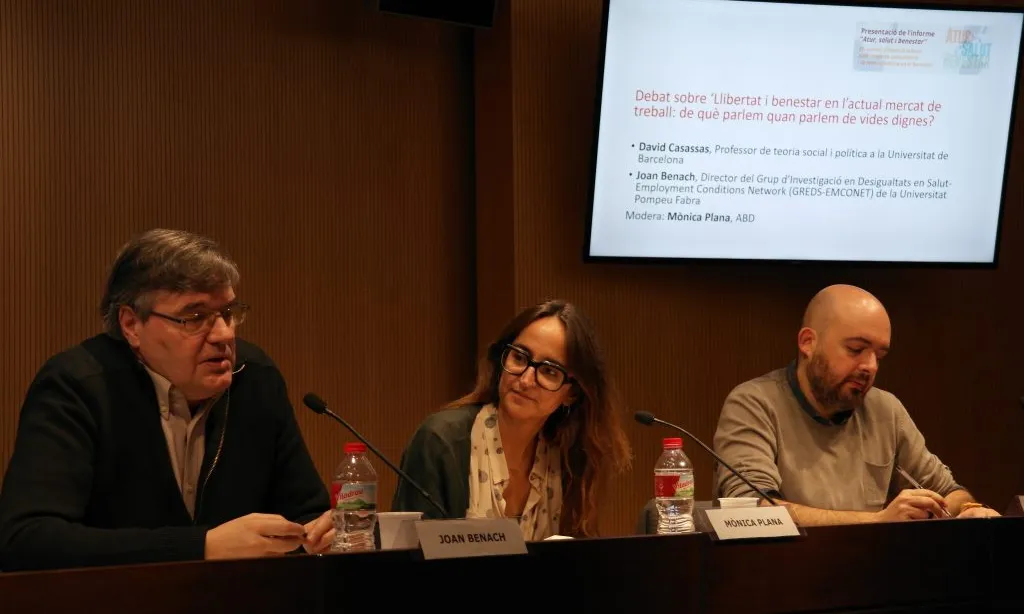 Presentació de l'informe 'Atur, salut i benestar', de l'ABD, al Palau Macaya.