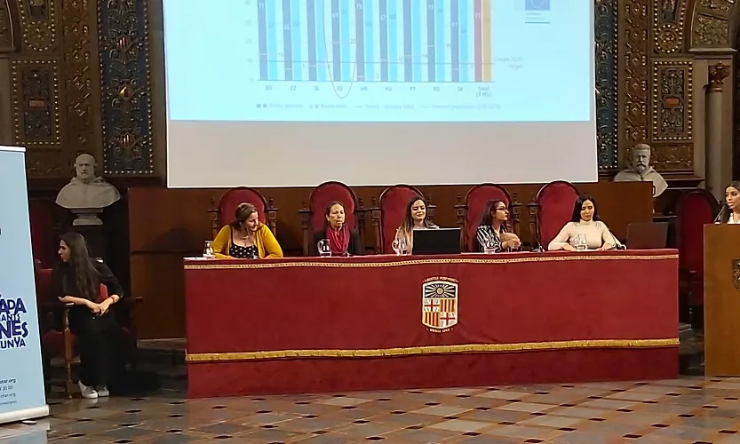 La taula de referents de la Trobada d'Estudiants Gitanes de Catalunya.