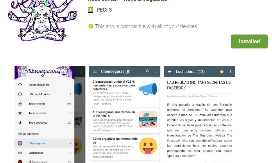 L'App Ciberseguras recull lectures, materials i recursos sobre ciberseguretat de diversos col·lectius ciberfeministes 
