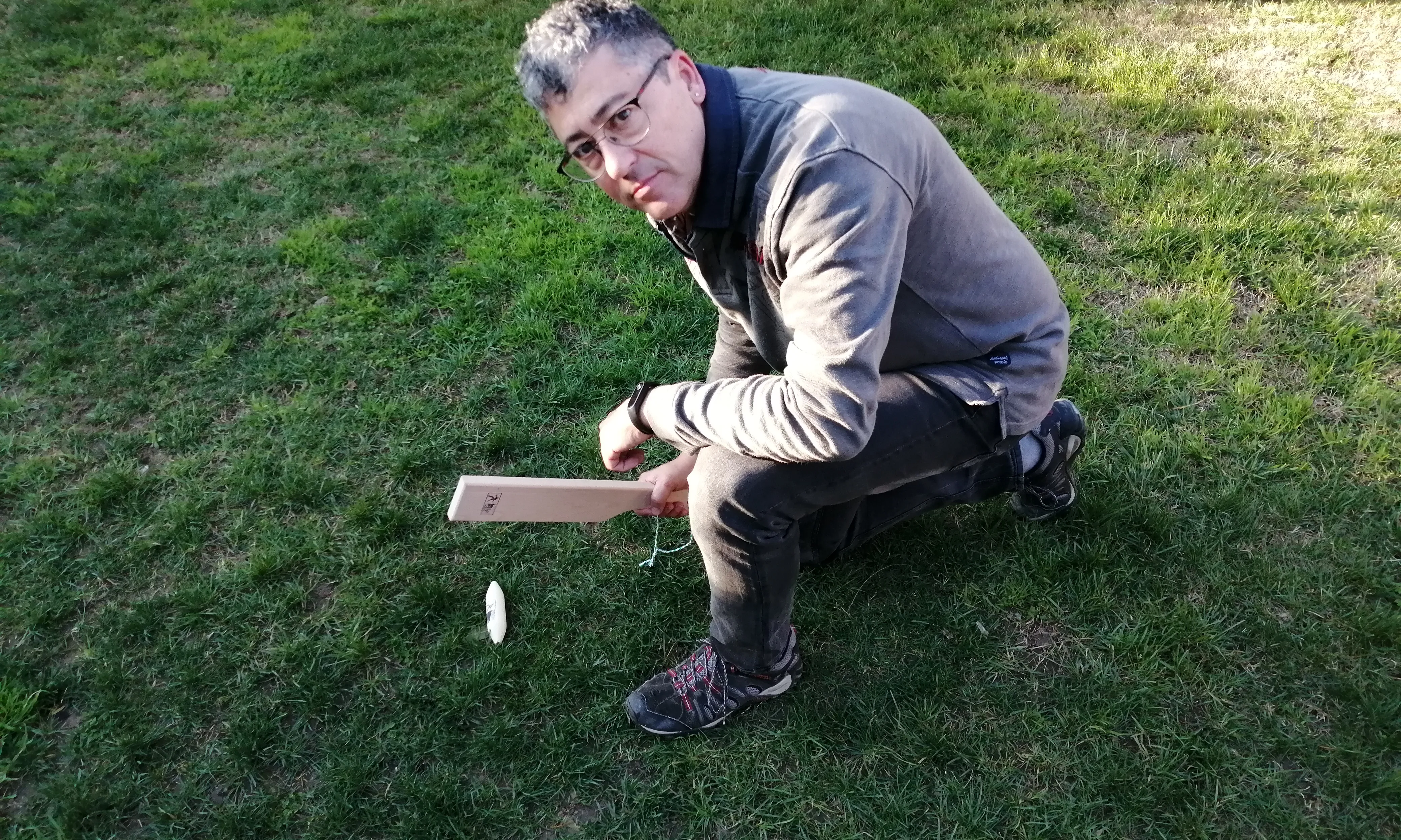 Juanjo Valeros amb una cana i el bèlit.