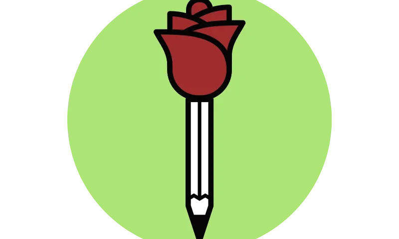 Icona que aplega la rosa de Sant Jordi i un llapis