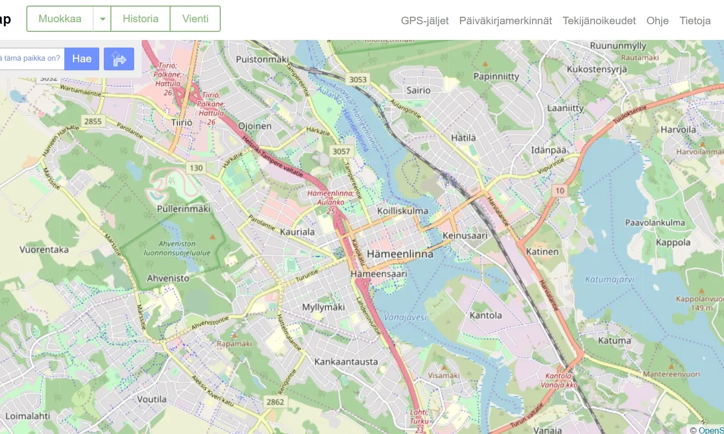 Captura de pantalla d'un mapa d'Open Street Maps. Imatge de Contribuidors Open Street Maps. Llicència d'ús CC BY-SA 2.5