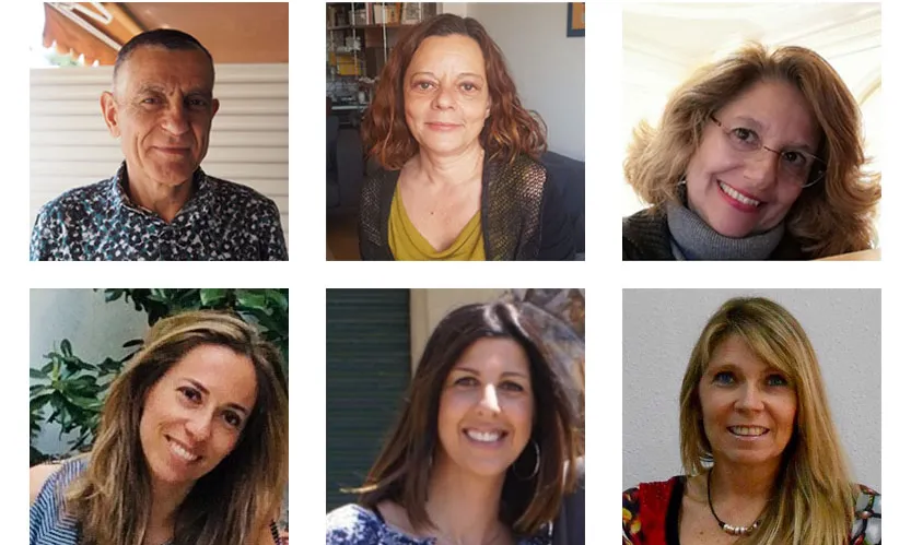  De dalt a baix i d'esquerra a dreta: Jesús Gràcia, Àngels Codosero, Ana Minieri, Angelina Graell, Paola Picardo i Sandra Borro.
