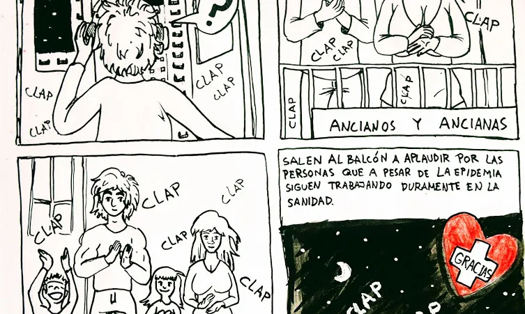 Wesam Azahri, tallerista de la Tarda Jove i Espai 12@16 reflecteix la situació actual amb tocs d'humor.