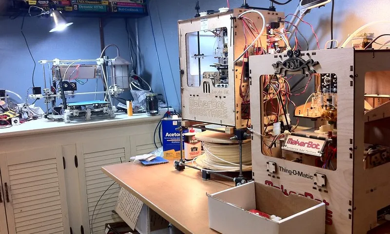 Fotografia d'un es impressores 3d. Imatge de Tony Buser. Llicència d'ús CC BY-SA 2.0
