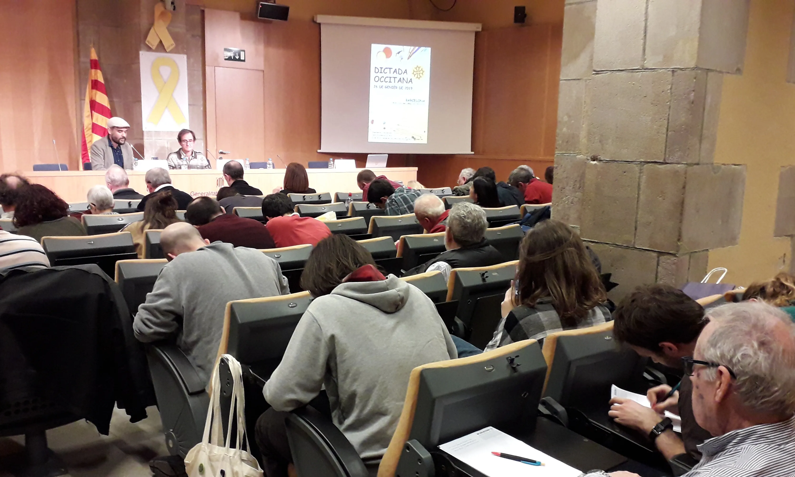 Imatge de Barcelona durant la Dictada Occitana 2019.