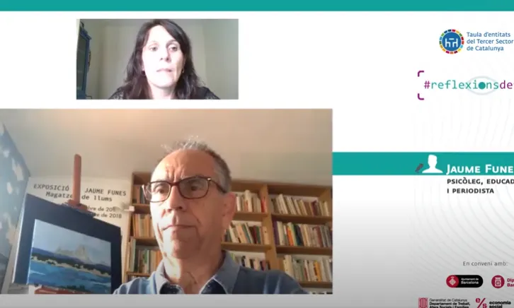Imatge de l'entrevista en vídeo a Jaume Funes, psicòleg, educador i periodista.