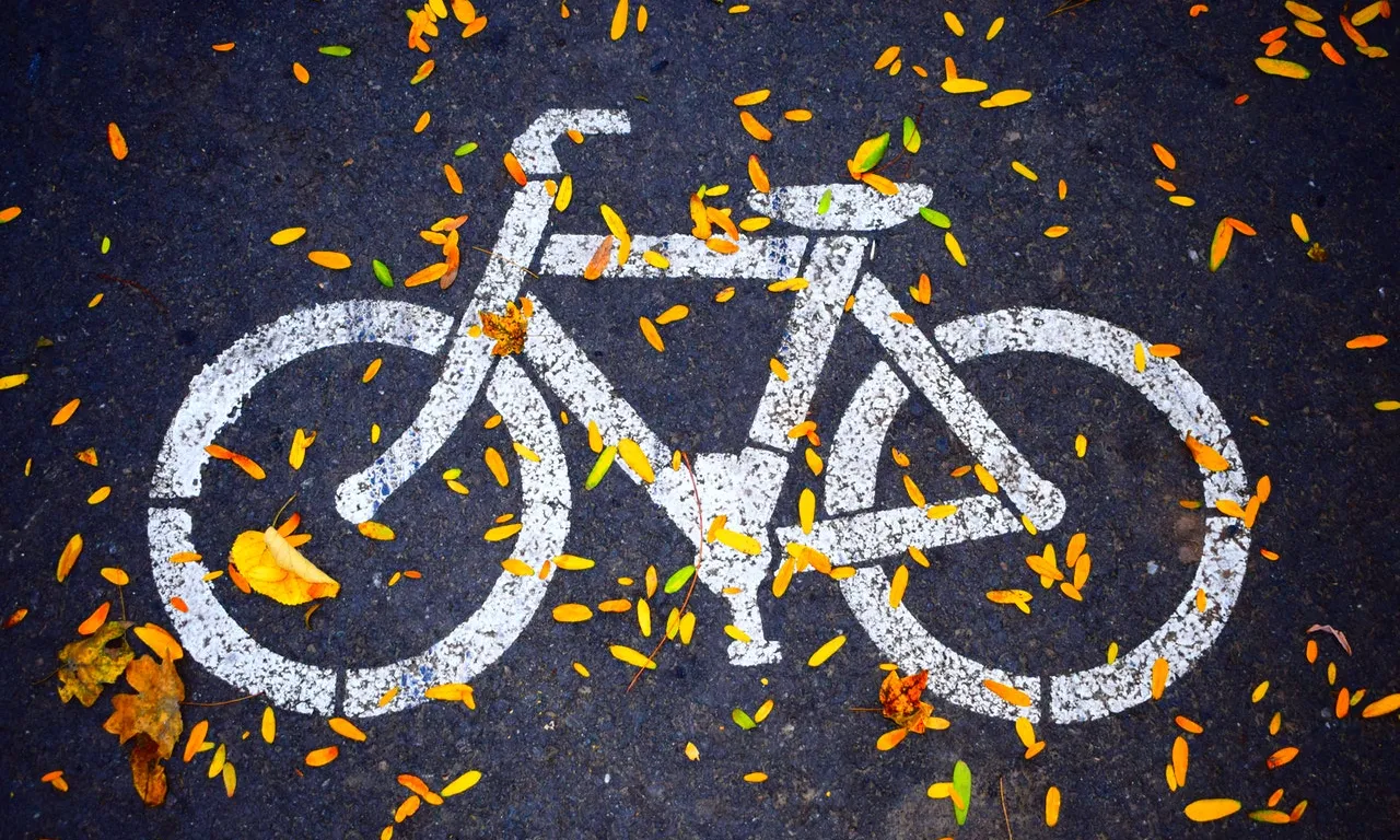Senyal al terra amb forma de bicicleta
