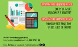 Cartell del Cicle formatiu: ‘Naveguem entre fulls de càlcul: aprenem a millorar la gestió econòmica de l’entitat’. Font: CRAJ