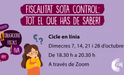 Cartell de cicle formatiu: 'Fiscalitat sota control: tot el que has de saber!'