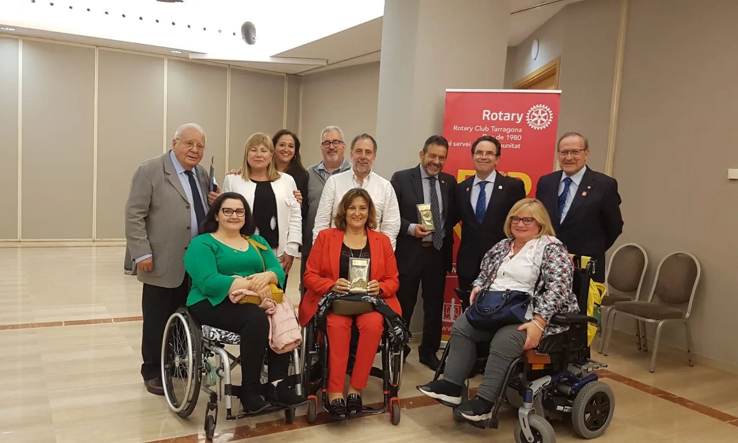 Afectats de pòlio i post-pòlio a un acte organitzat per Rotary Tarragona amb motiu del Dia Mundial contra la Pòlio, el 24 d'octubre de 2019.