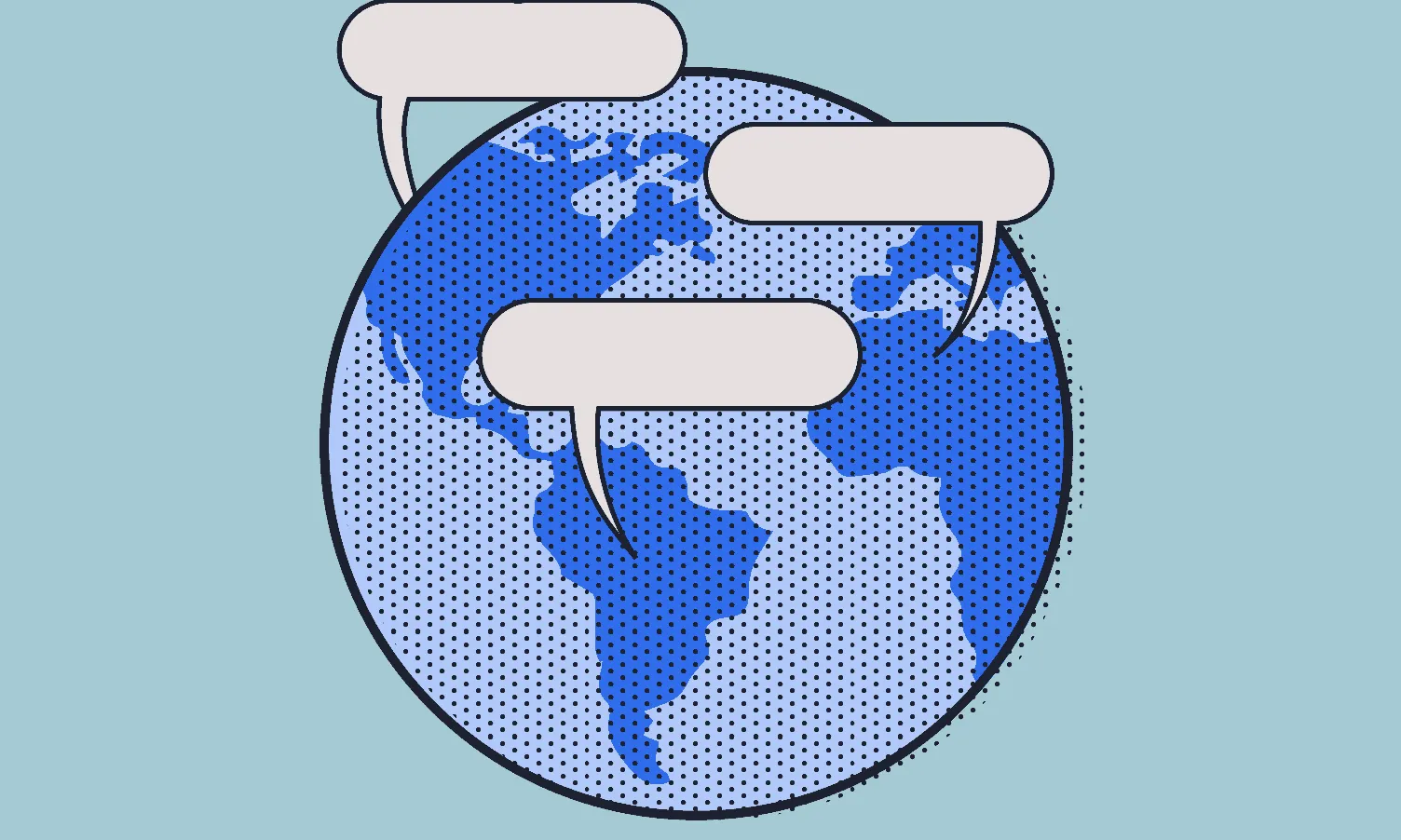 Il·lustració del planeta terra conversant. Imatge de Signal.