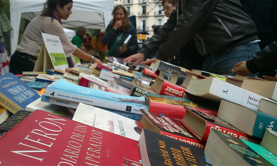 Imatge d'un dels punts de venda del projecte 'Recicla Cultura 2018'