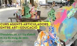 Acció dels infants del casal Endinsa't al món de l'art en col·laboració amb el LluÏsos de Gràcia i el Festival Màgicus