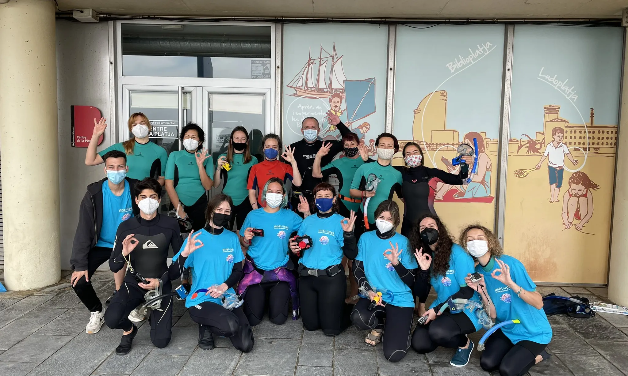 Imatge de les persones participants en la primera activitat de la BioMarató 2021.