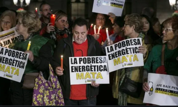Una de les protestes a Barcelona contra les actuacions de les grans companyies subministradores.