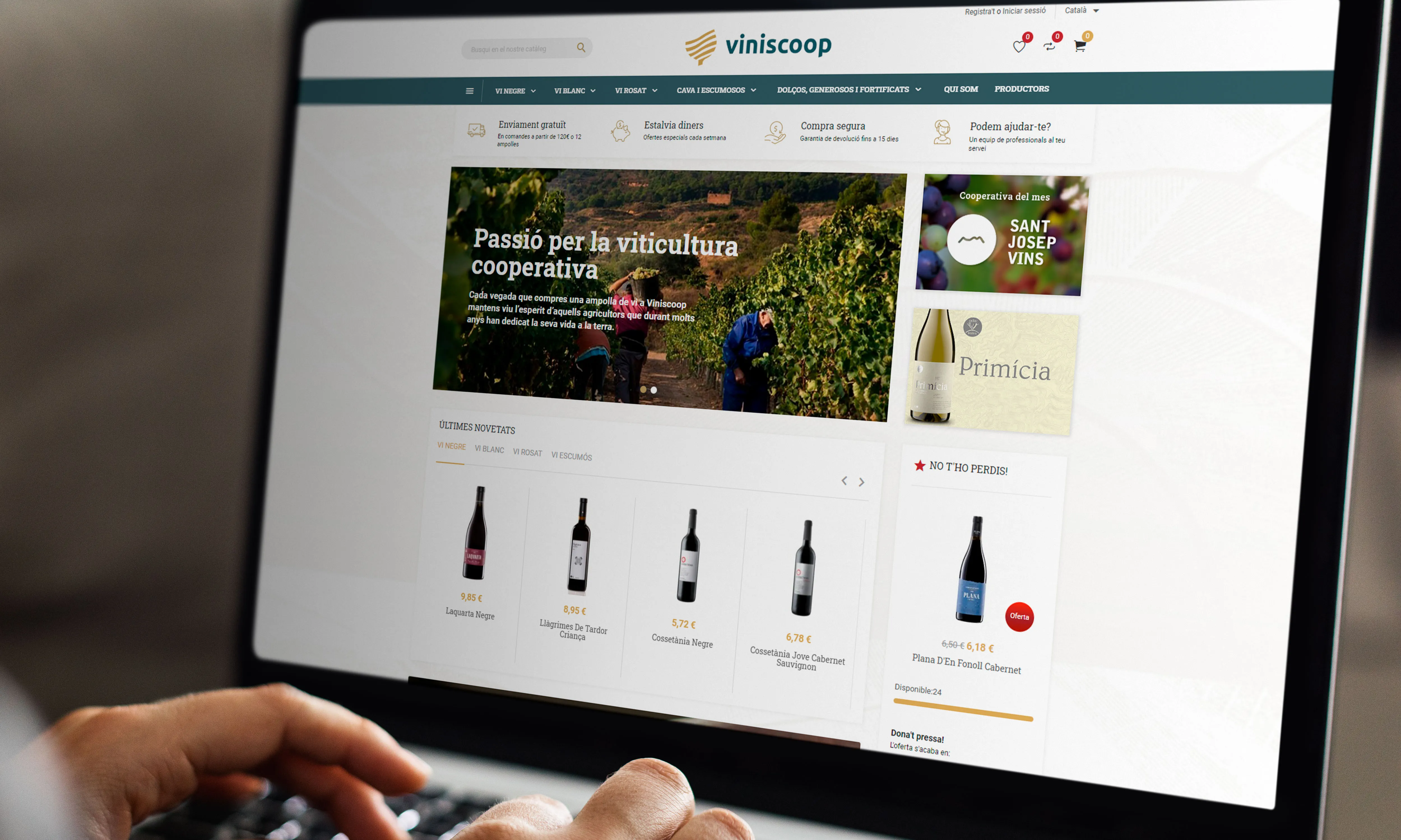 Imatge de la web de Viniscoop.