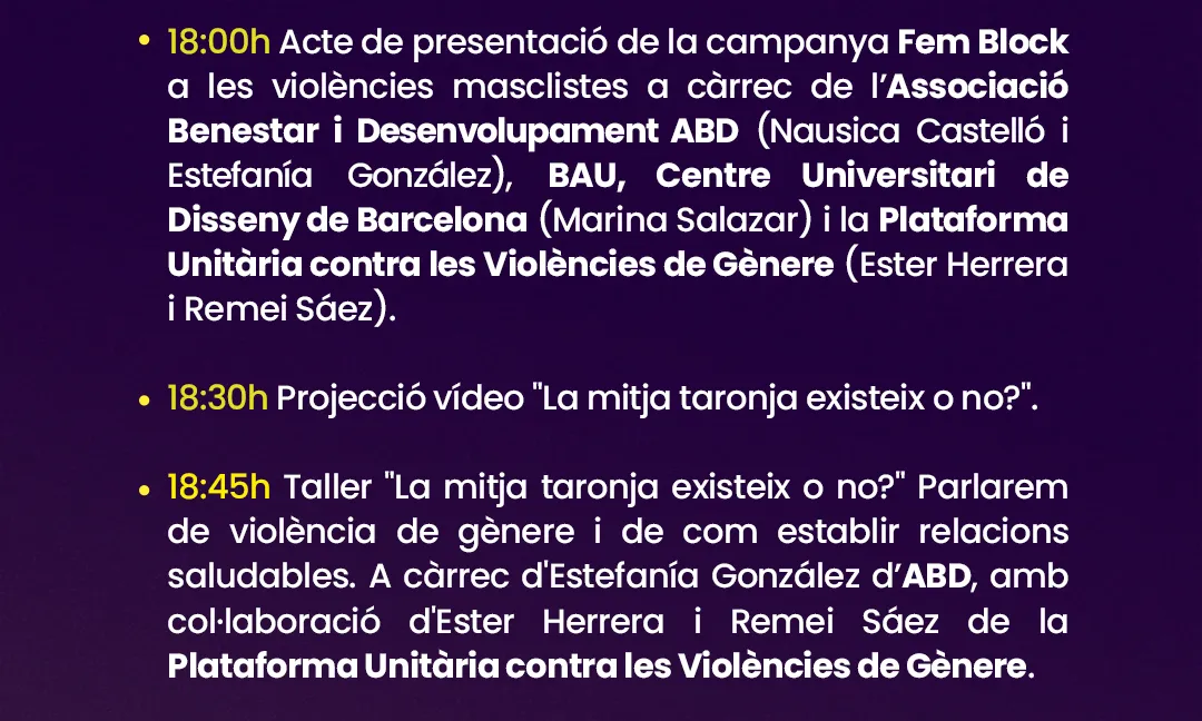 Programa Fem block a les violències masclistes