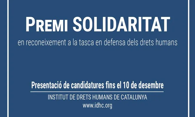 Premi Solidaritat 2021 del IDHC Premi Solidaritat 2021 del IDHC