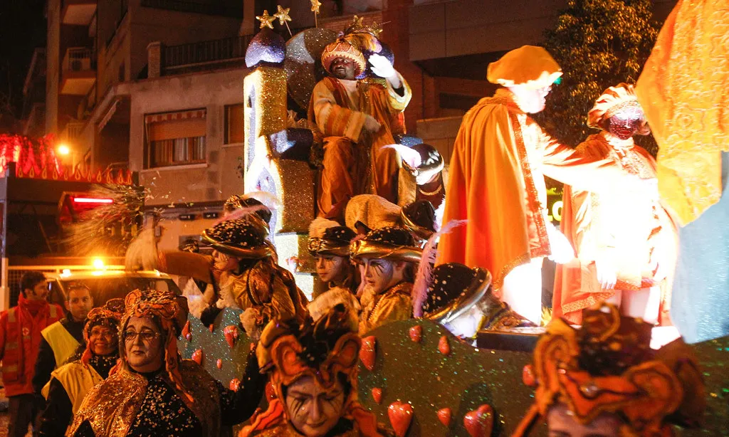 Els Reis d'Orient a la cavalcada de Sant Boi del 2015.