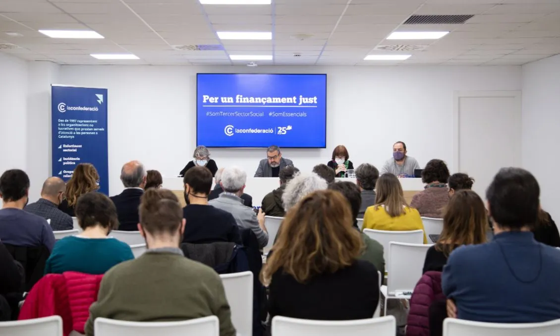 Una imatge de l'acte reivindicatiu sota el lema 'Per un finançament just'.