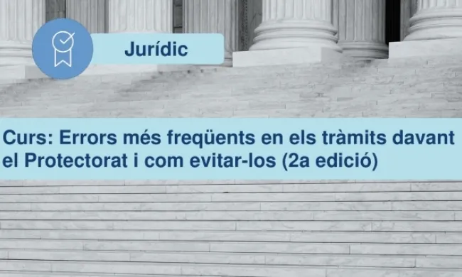 Curs: Errors més freqüents en els tràmits davant el Protectorat. Font: Coordinadora Catalana de Fundacions.