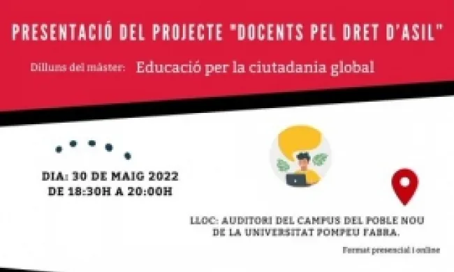 Presentació del projecte 'Docents pel dret d'asil'. Font: Universitat Pompeu Fabra.