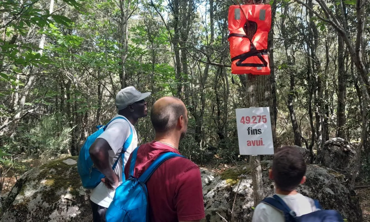 Un dels punts de la 'Ruta de l'exili' organitzada 1l 19 de juny per Stop Mare Mortum a La Vajol, a l'Alt Empordà.