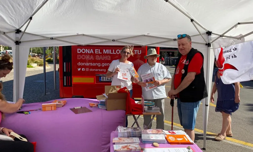 Una de les accions de Donem Girona amb motiu del Dia Mundial del Donant.