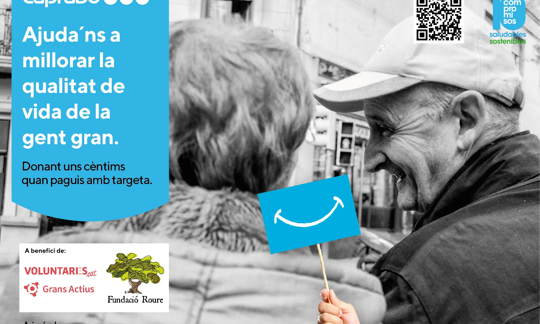El cartell de la campanya de 'Cèntims solidaris' per millorar la quaitat de vida de les persones grans.