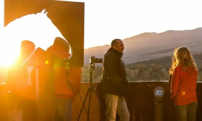 Imatge d'una entrevista de l'Smartfilms. Imatge propietat del Cerdanya Film Festival