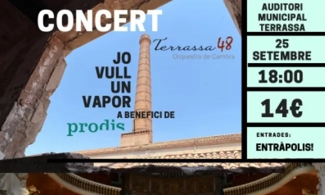 El concert del 25 de setembre a les 18h i a l’Auditori Municipal de Terrassa és a benefici de la Fundació Prodis. Font: Fundació Prodis