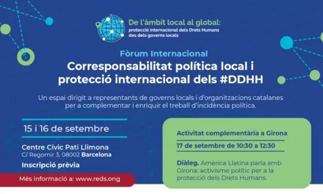 Fòrum Internacional "Corresponsabilitat política local i protecció internacional dels DDHH"