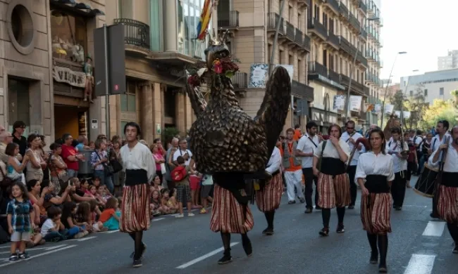 Imatge de l'Àliga de la Ciutat en un acte de celebració de les Festes de Sant Roc. Font: Associació de Festes de la Plaça Nova