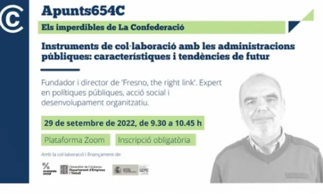 José Manuel Fresno Gracía, que és expert en polítiques públiques, acció social i desenvolupament organitzatiu, és el convidat del setembre al cicle de La Confederació. Font: La Confederació