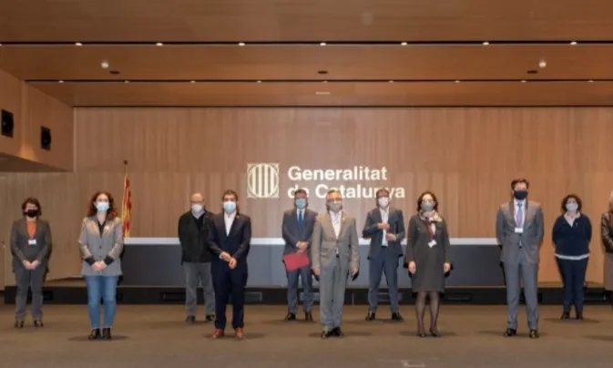 Una imatge de la presentació de l'acord contra la pobresa energètica el 29 de març del 2021. 