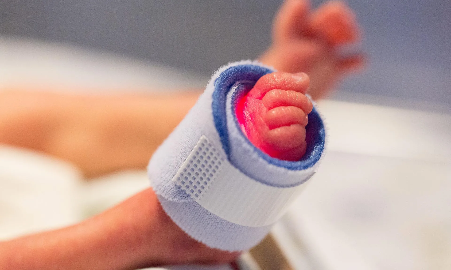 Un nadó acabat de néixer.