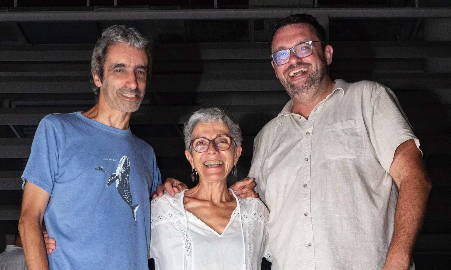 Jordi Armadans, Carme Suñé i Albert Caramés en el moment del relleu en la direcció de FundiPau.