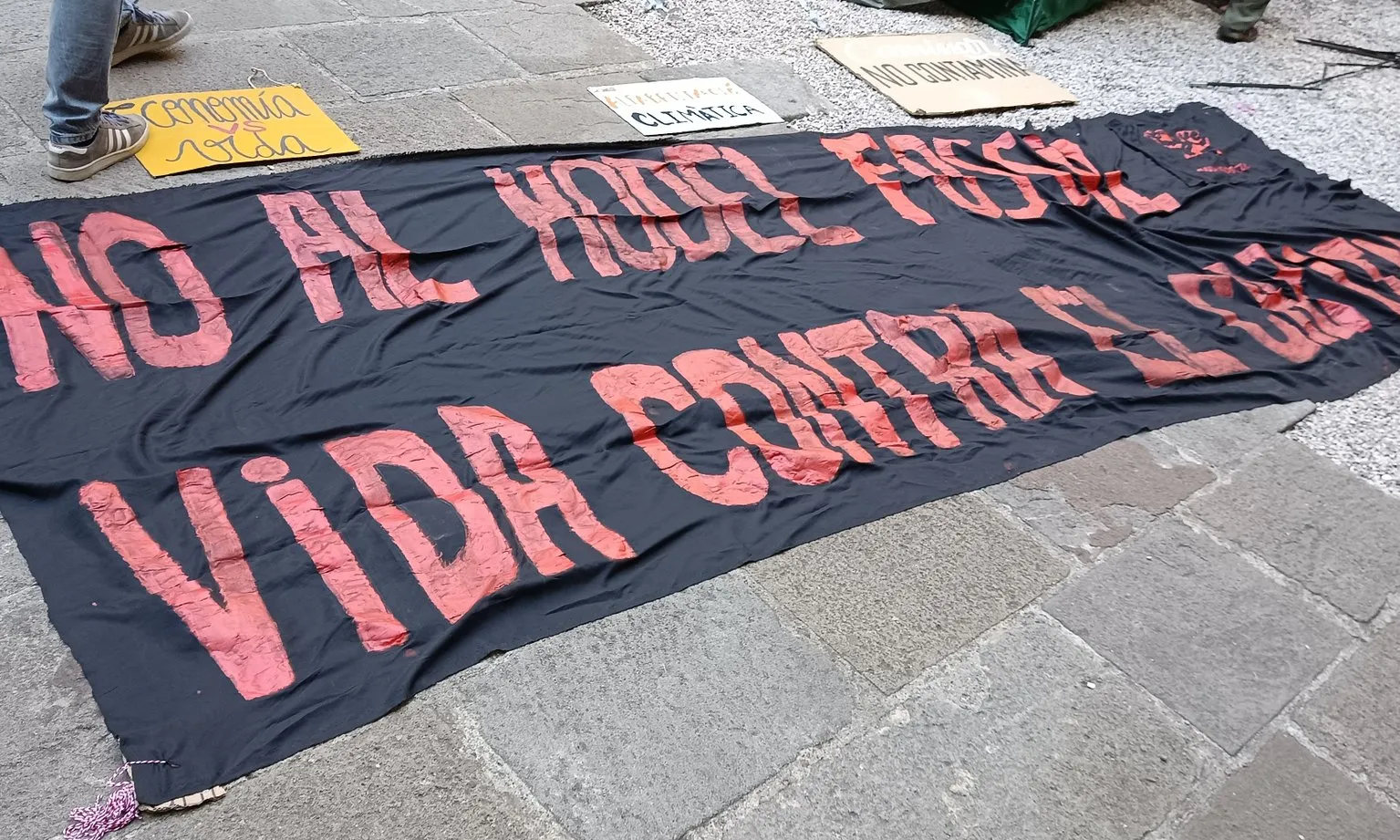 ‘No al model fòssil, vida contra el capital’ és un dels lemes de l'acció.