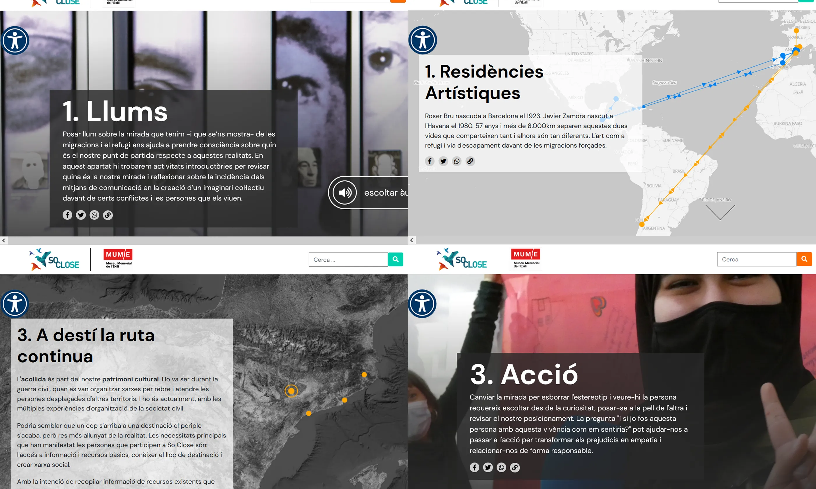 Plataforma del Centre de Memòria, una de les eines desenvolupades en el marc del projecte.