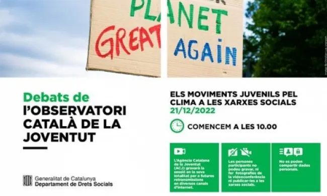 Debat: Els moviments juvenils pel clima a les xarxes socials. Font: Observatori Català de la Joventut