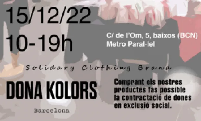 Roba de temporada, motxilles i productes de residu zero es podran trobar al Mercat Solidari de Nadal de Dona Kolors, la marca creada per l'entitat El Lloc de la Dona. Font: Dona Kolors