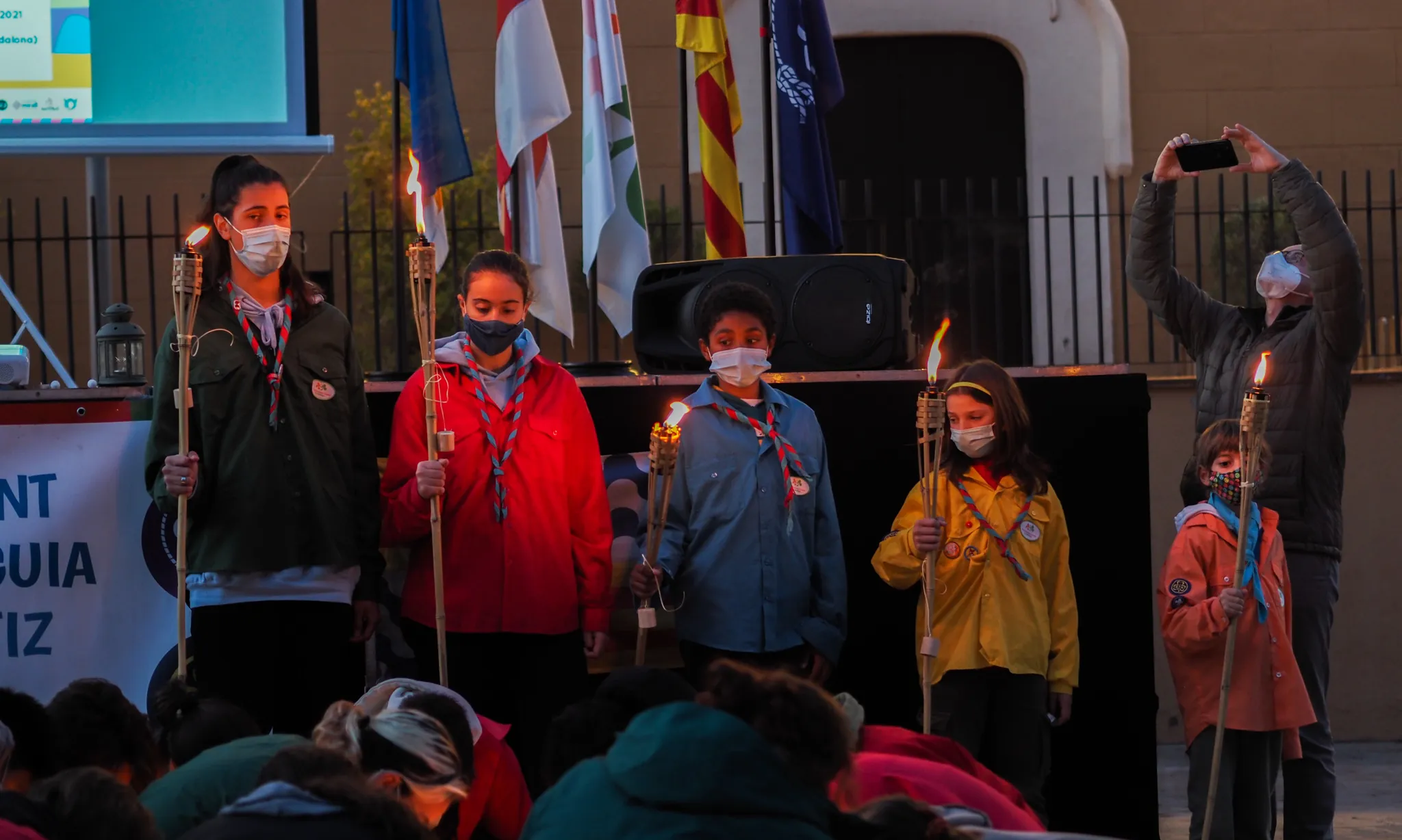 Acte de rebuda de la Llum de la Pau de Betlem 2021, a Badalona