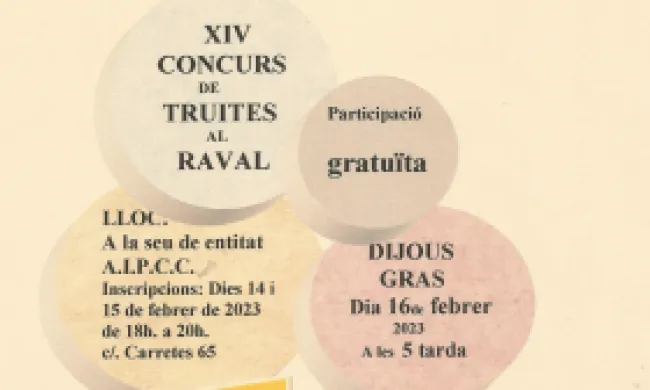 Cartell de la convocatòria al concurs de truites. Font: Tot Raval